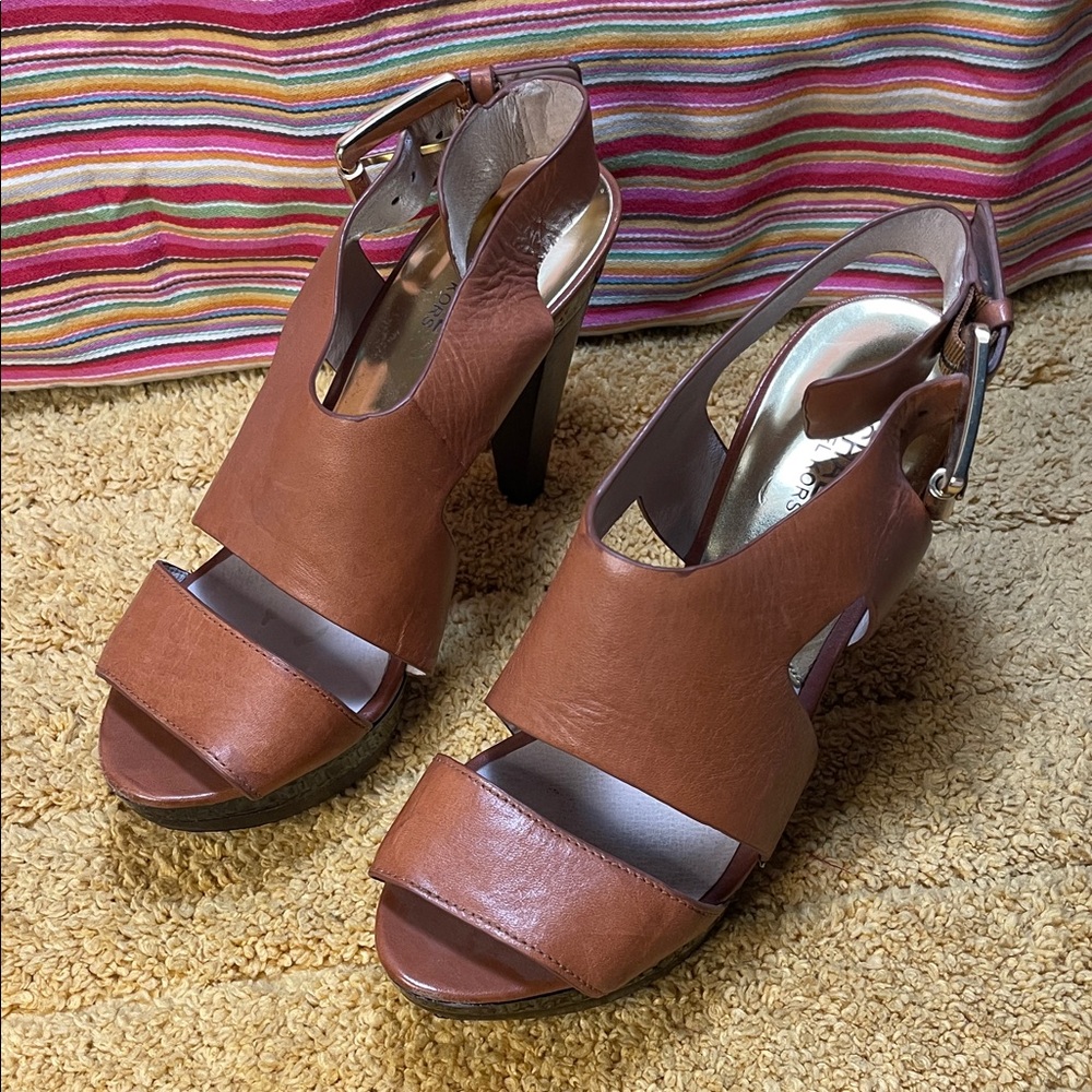 MICHAEL KORS Brown Leather Women's HEEL Sandals